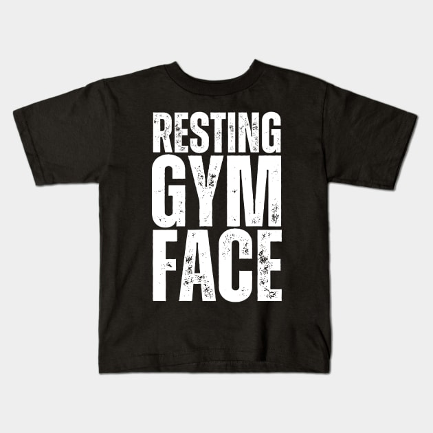 Resting Gym Face Kids T-Shirt by CoubaCarla